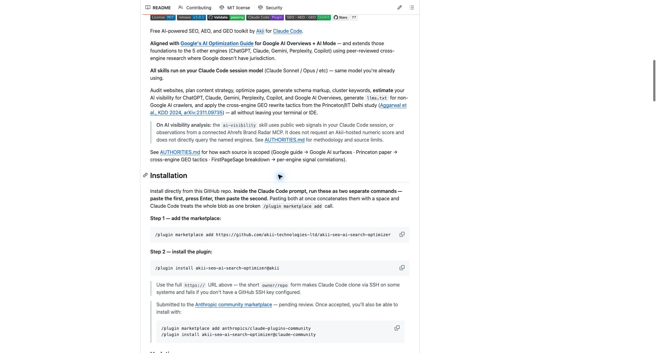 Akii: SEO & AI Search Optimizer screenshot